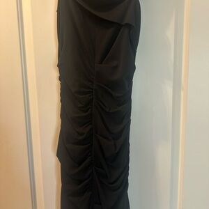Elegant Black Ruched Dress